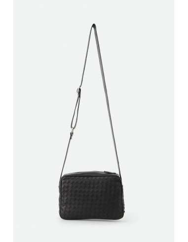 BARI WOVEN ITALIAN LEATHER BAG BLACK rembourrage situé sous