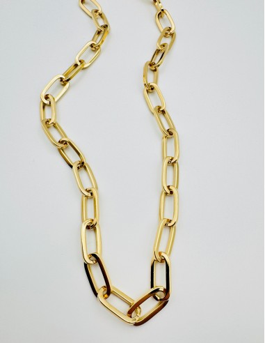 Rita Large Gold Oval Chain Necklace Les êtres humains sont 