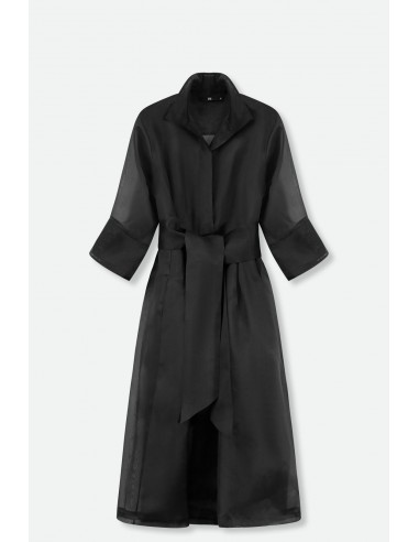 GABRIELLE DRESS IN SILK ORGANZA BLACK en linge