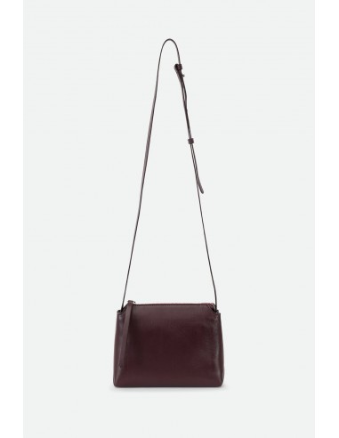 BRIDGET ITALIAN LEATHER CROSSBODY BAG IN BORDEAUX pas chere