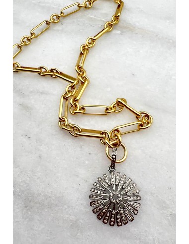 ARIA DIAMOND STARBURST PENDANT ON GOLD CHAIN france