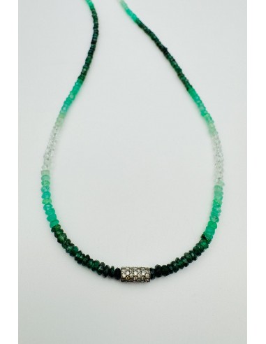 GRADIENT EMERALD NECKLACE WITH DIAMOND TUBE BEAD Les êtres humains sont 