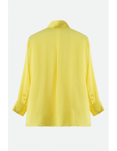 ADRIA SHIRT IN STRETCH SILK CHARMEUSE IN YELLOW Dans la société mordern