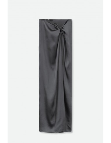 PAREO SKIRT IN CHARMEUSE SILK IN COLOR GUNMETAL online