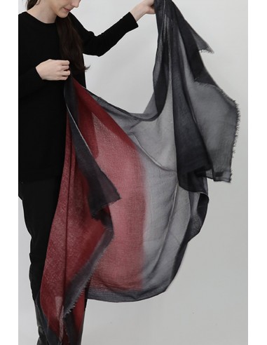 BORDEAUX CHARCOAL SCARF IN HAND DYED CASHMERE livraison et retour toujours gratuits