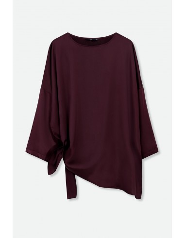 SAMIRA ONE-SIZE TUNIC IN SILK CHARMEUSE BORDEAUX outlet