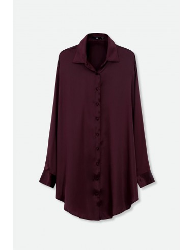 ZURI ONE-SIZE TUNIC IN SILK CHARMEUSE BORDEAUX Economisez 