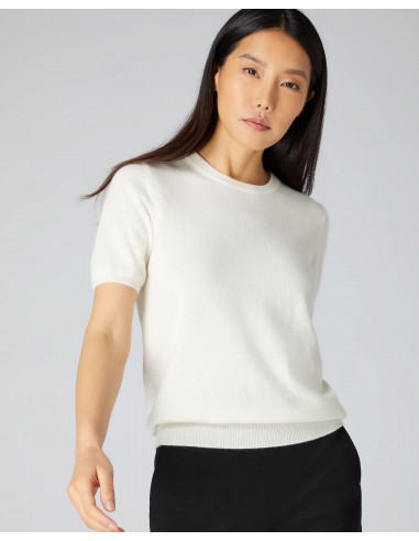 Women's Milly Classic Cashmere T-Shirt New Ivory White les muscles