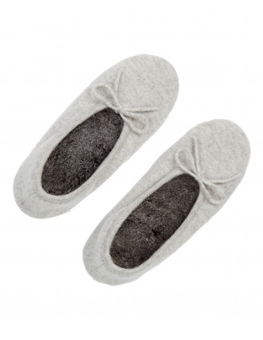 Women's Fur Lined Cashmere Slippers Fumo Grey pas cheres