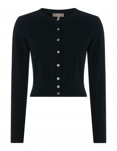 Women's Ivy Cropped Cashmere Cardigan Black pour bénéficier 