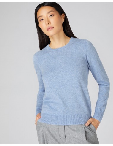 Women's Evie Classic Round Neck Cashmere Jumper Cornflower Blue destockage