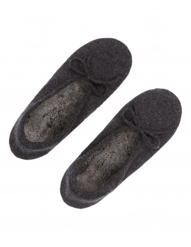 Women's Fur Lined Cashmere Slippers Dark Charcoal Grey À commander