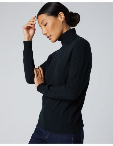 Women's Luna Roll Neck Cashmere Jumper Black à prix réduit toute l'année