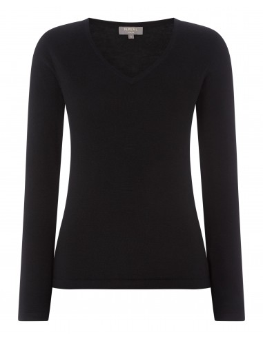 Women's Imogen Superfine Cashmere V Neck Jumper Black des créatures d'habitude