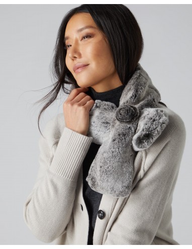 Women's Fur Neck Warmer Charcoal Grey Tipped Fur paiement sécurisé