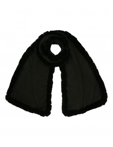 Women's Meribel Woven Fur Trim Scarf Black ou a consommer sur place