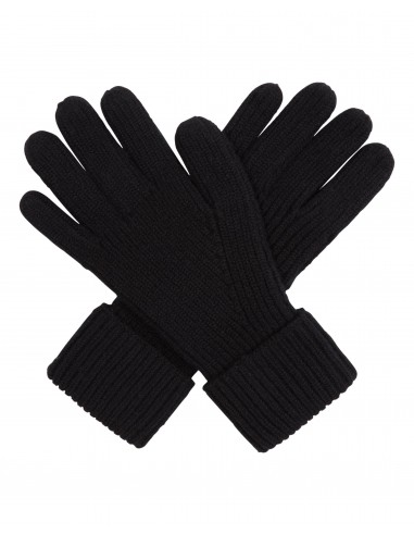 Men's Ribbed Cashmere Gloves Black pas cher chine