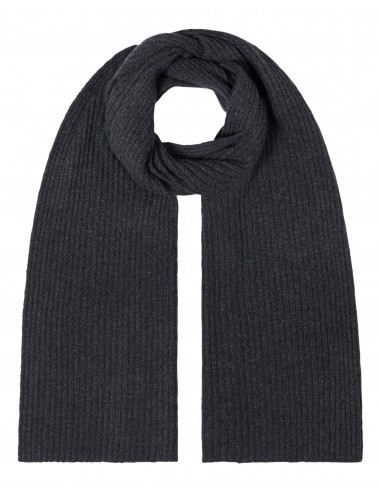 Unisex Short Ribbed Cashmere Scarf Dark Charcoal Grey sélection de produits