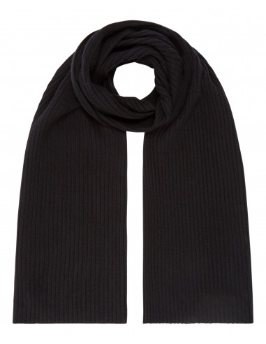 Unisex Short Ribbed Cashmere Scarf Black Livraison rapide