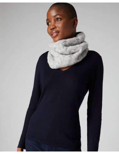 Unisex Cable Cashmere Snood Fumo Grey pour bénéficier 