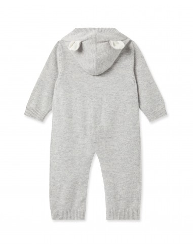 Panda Cashmere Sleepsuit Fumo Grey en linge