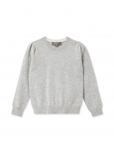 Girls Round Neck Cashmere Jumper Fumo Grey outlet