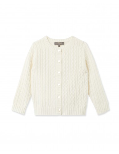 Cashmere Cable Cardigan New Ivory White de technologie