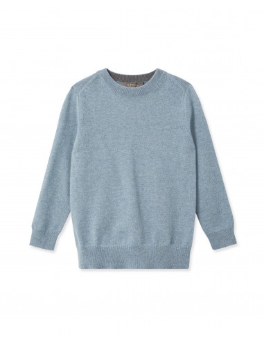 Boys Round Neck Cashmere Jumper Heather Blue Découvrez la collection