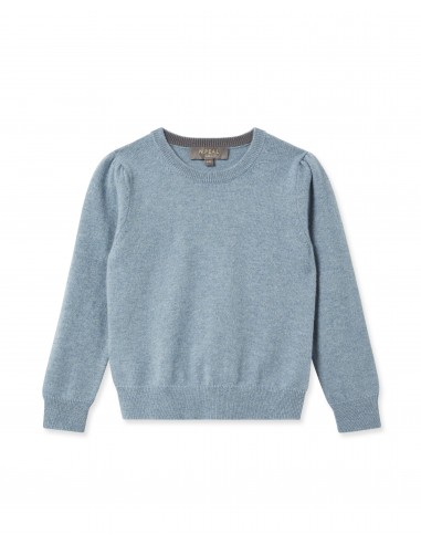 Girls Round Neck Cashmere Jumper Heather Blue livraison et retour toujours gratuits