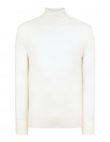 Men's Pimlico Fine Gauge Cashmere Roll Neck Jumper New Ivory White d'Europe débarque