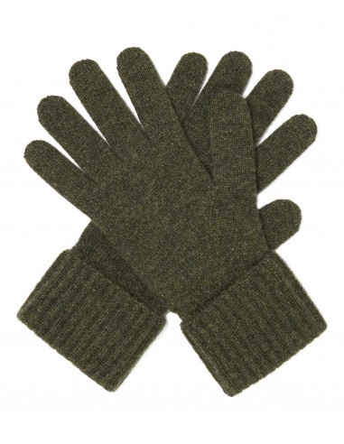 Women's Ribbed Cashmere Gloves Moss Green Amélioration de cerveau avec