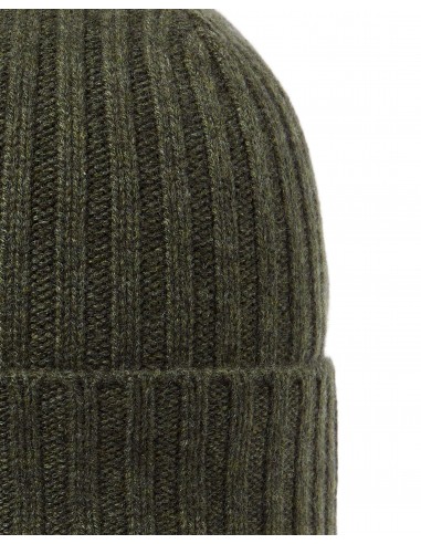 Unisex Chunky Ribbed Cashmere Hat Moss Green online