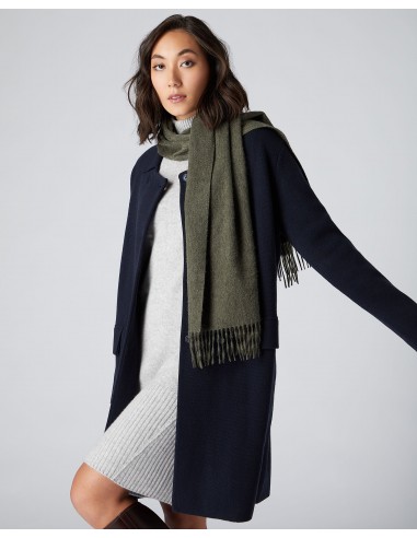 Unisex Woven Cashmere Scarf Moss Green Véritable concentré