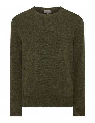 Men's Oxford Round Neck Cashmere Jumper Moss Green france