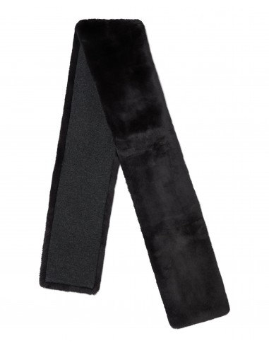 Unisex Long Fur Scarf Dark Charcoal Grey Par le système avancé 