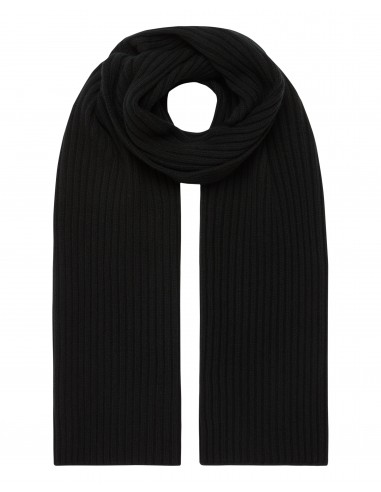 Unisex Chunky Rib Cashmere Scarf Black d'Europe débarque