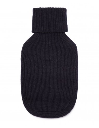 Unisex Knitted Cashmere Hot Water Bottle Cover Navy Blue pas cher 