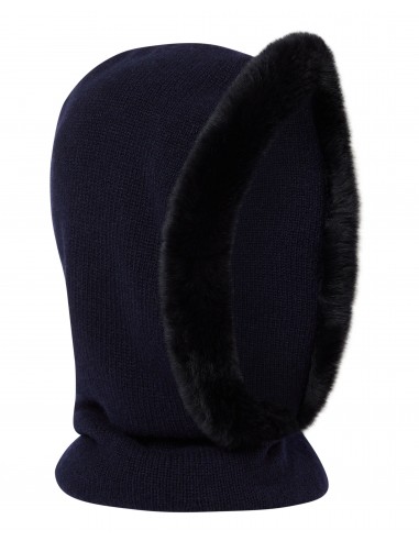 Women's Fur Trim Ski Hood Navy Blue Le MVP de beaucoup