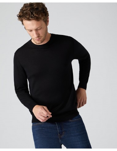 Men's Covent Fine Gauge Cashmere Round Neck Jumper Black suggérées chez