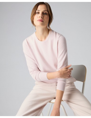 Women's Evie Classic Round Neck Cashmere Jumper Quartz Pink commande en ligne