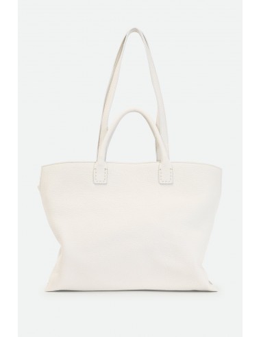 Bolzano Italian Leather Tote in Butter White les muscles