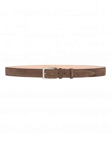 Men's Suede Belt Brown brillant des détails fins