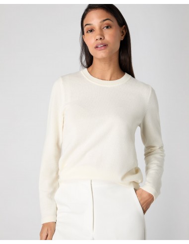 Women's Hallie Round Neck Cashmere Jumper New Ivory White outlet