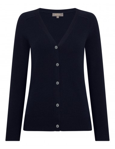 Women's Lara V Neck Cashmere Cardigan Navy Blue une grave pollution 