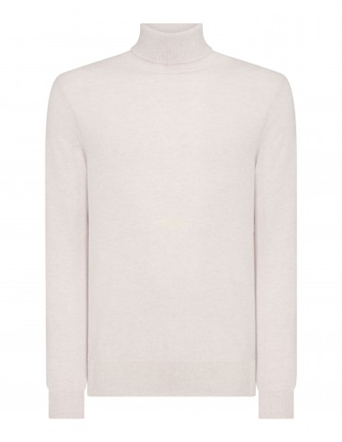 Men's Trafalgar Roll Neck Cashmere Jumper Frost White les ctes