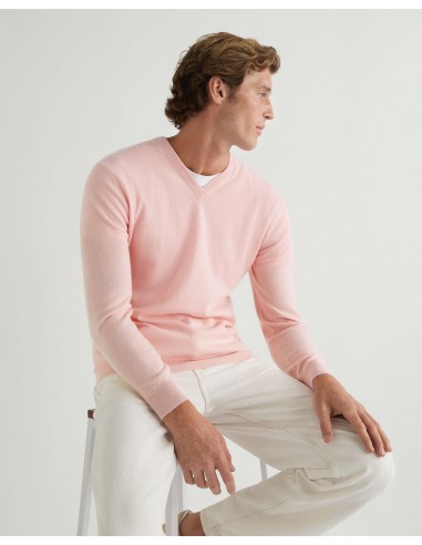 Men's Burlington V Neck Cashmere Jumper Pale Pink Toutes les collections ici