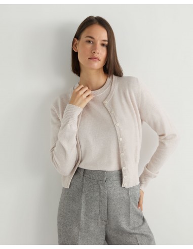 Women's Ivy Cropped Cashmere Cardigan Frost White à prix réduit toute l'année