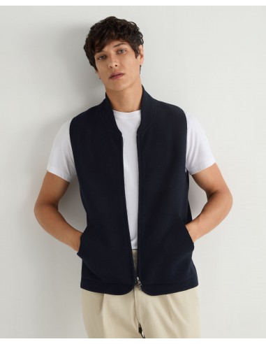 Men's Cotton Blend Gilet Navy Blue de votre