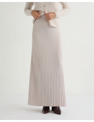 Women's Maxi Rib Cashmere Skirt Frost White store