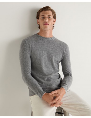 Men's Shoreditch Round Neck Cashmere Jumper Flannel Grey d'Europe débarque